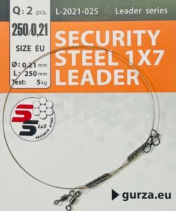 Gurza SECURITY STEEL 1x7 LEADER 500мм/0,36Ø (Test 15kg) 2psc/pack L-2036-050