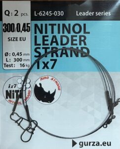 Gurza NITINOL LEADER STRAND 1x7 300 mm/0,50Ø 2pcs/pack L-6255-030